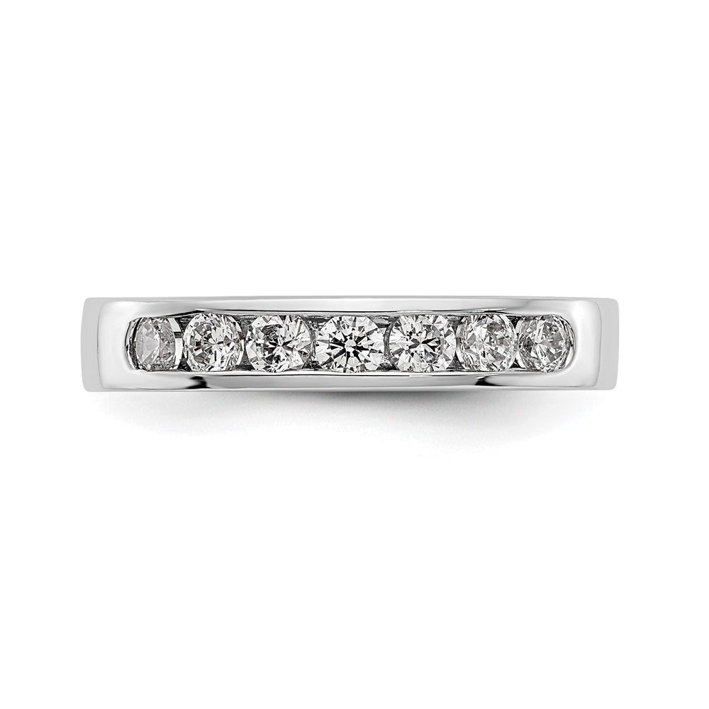 14K White Gold 7-Stone Real Diamond Channel Band