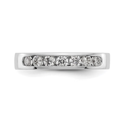 14K White Gold 7-Stone Real Diamond Channel Band