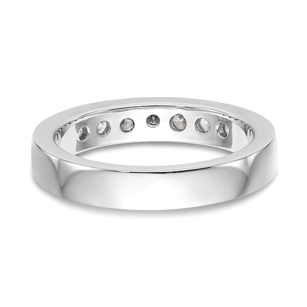 14K White Gold 7-Stone Real Diamond Channel Band