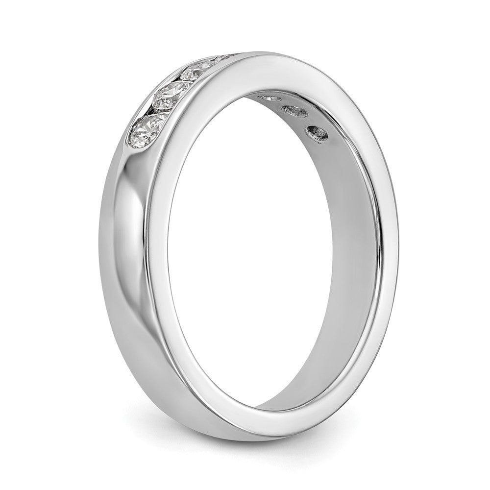 14K White Gold 7-Stone Real Diamond Channel Band