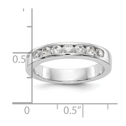 14K White Gold 7-Stone Real Diamond Channel Band