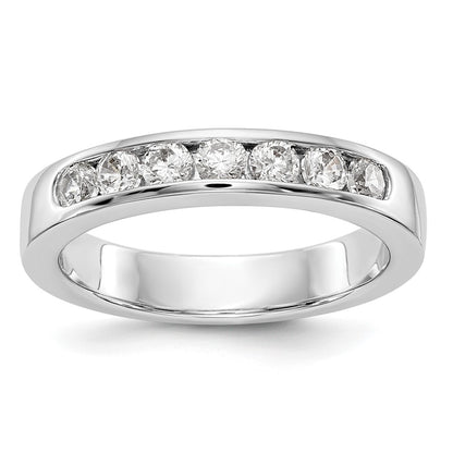14K White Gold 7-Stone Real Diamond Channel Band