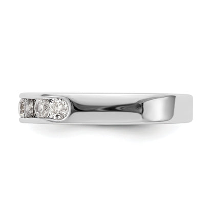 14K White Gold 7 Stone 5/8 Carat Round Diamond Complete Channel Band