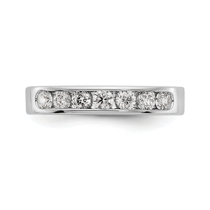 14K White Gold 7 Stone 5/8 Carat Round Diamond Complete Channel Band