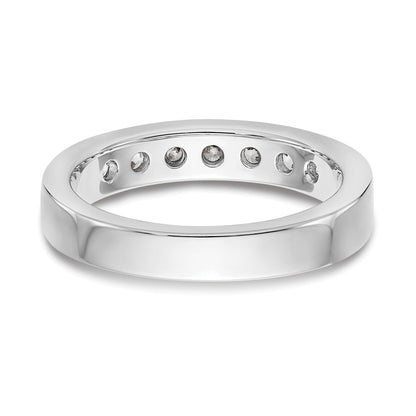 14K White Gold 7 Stone 5/8 Carat Round Diamond Complete Channel Band