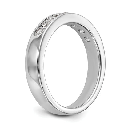 14K White Gold 7 Stone 5/8 Carat Round Diamond Complete Channel Band