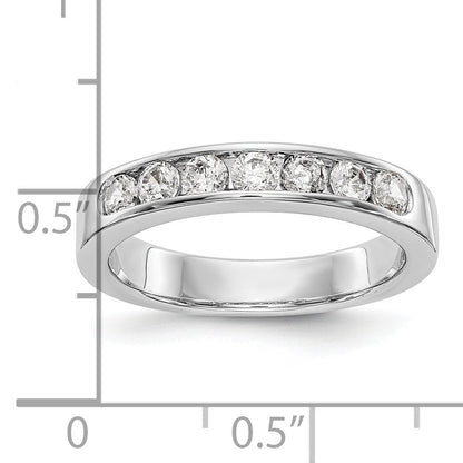 14K White Gold 7 Stone 5/8 Carat Round Diamond Complete Channel Band