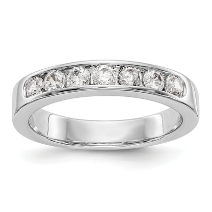 14K White Gold 7 Stone 5/8 Carat Round Diamond Complete Channel Band