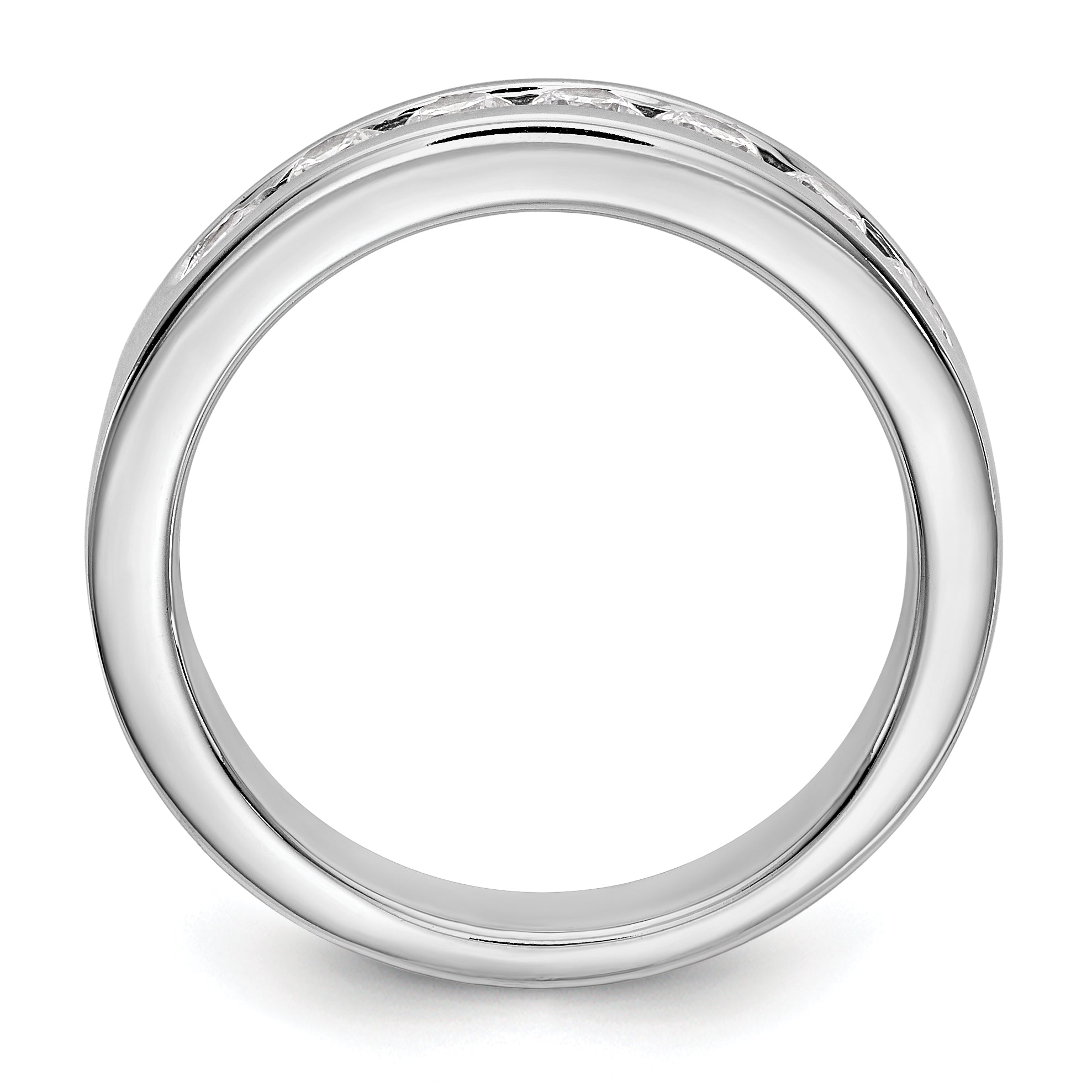 Platinum 7 Stone 3/4 Carat Round Diamond Complete Channel Band