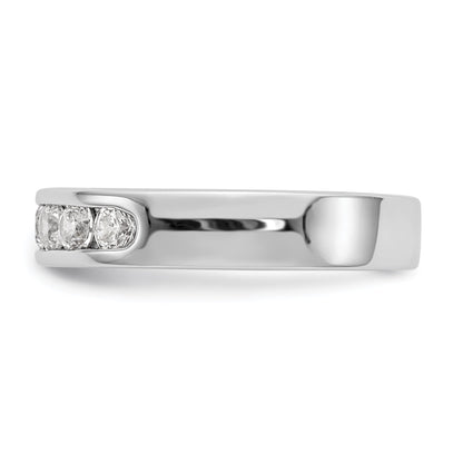 Platinum 7 Stone 3/4 Carat Round Diamond Complete Channel Band