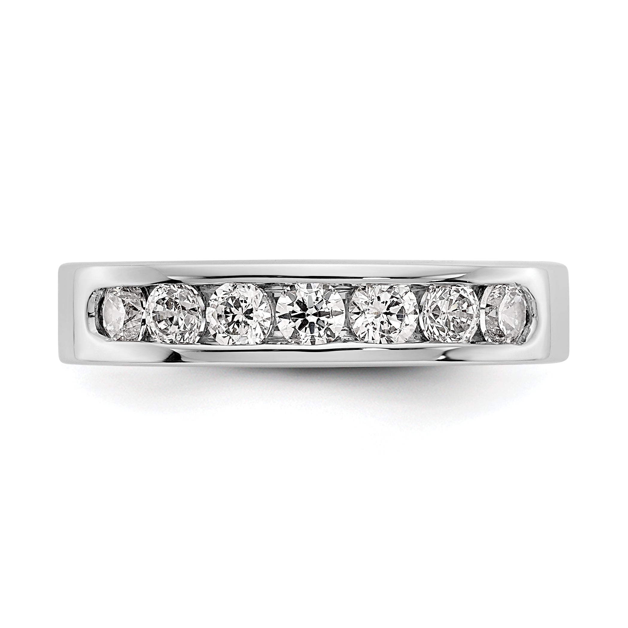 Platinum 7 Stone 3/4 Carat Round Diamond Complete Channel Band
