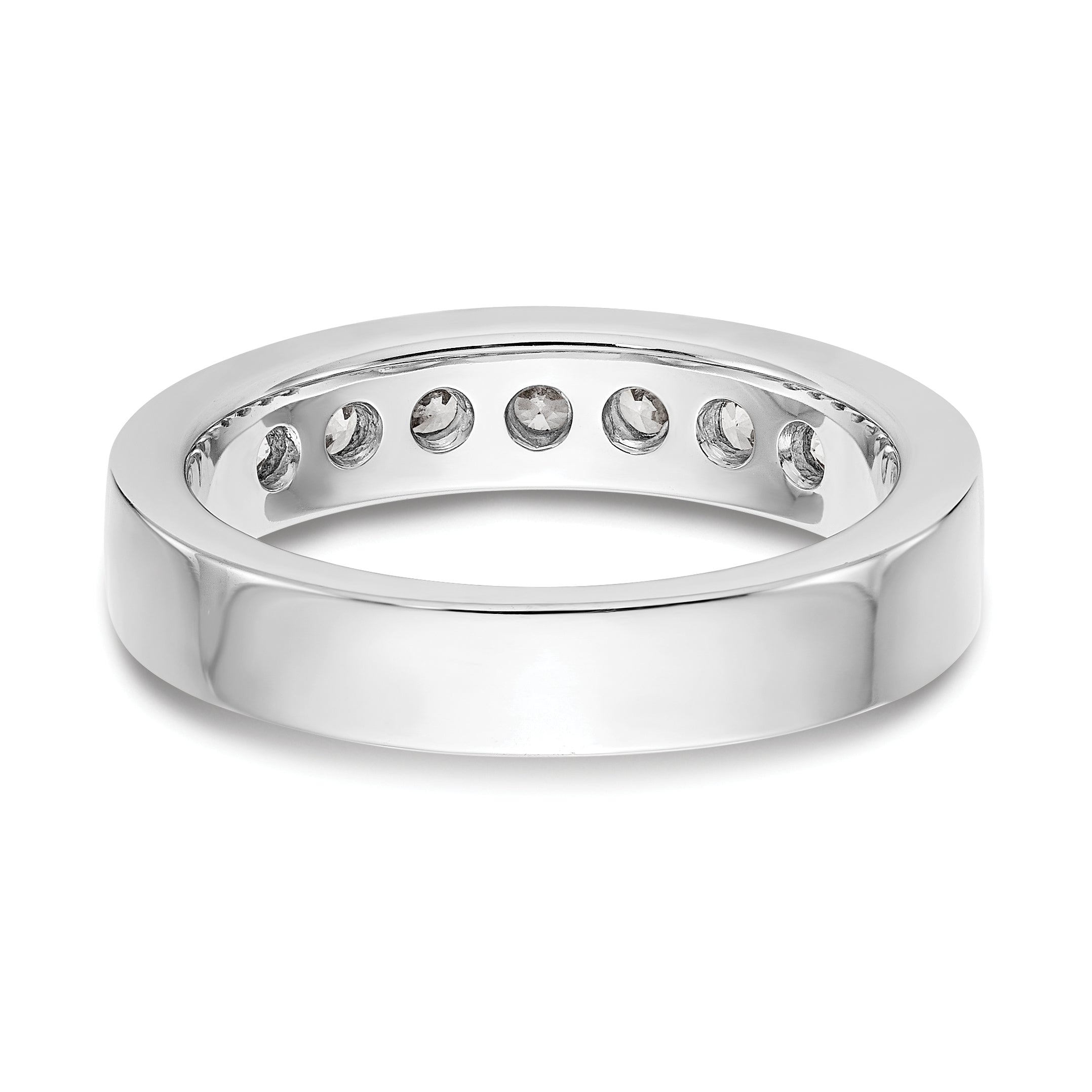Platinum 7 Stone 3/4 Carat Round Diamond Complete Channel Band