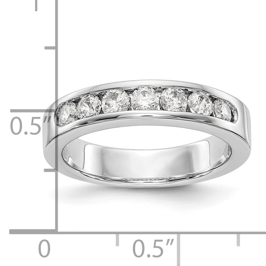 Platinum 7 Stone 3/4 Carat Round Diamond Complete Channel Band