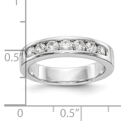 Platinum 7 Stone 3/4 Carat Round Diamond Complete Channel Band