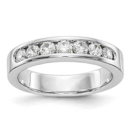 Platinum 7 Stone 3/4 Carat Round Diamond Complete Channel Band