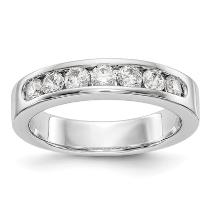 14K White Gold 7 Stone 5/8 Carat Round Diamond Complete Channel Band