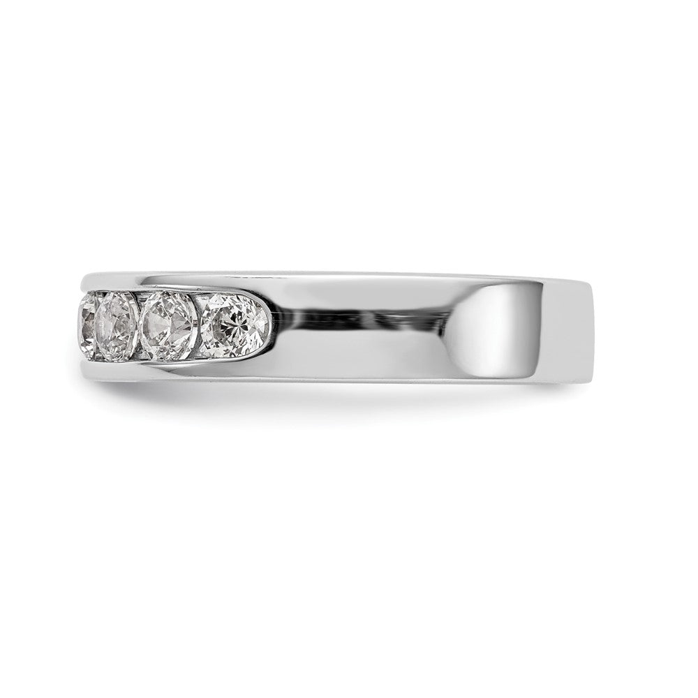 14K White Gold 7 Stone 3/4 Carat Round Diamond Complete Channel Band