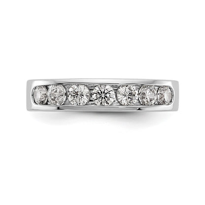 14K White Gold 7 Stone 3/4 Carat Round Diamond Complete Channel Band