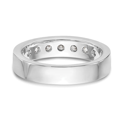 14K White Gold 7 Stone 3/4 Carat Round Diamond Complete Channel Band