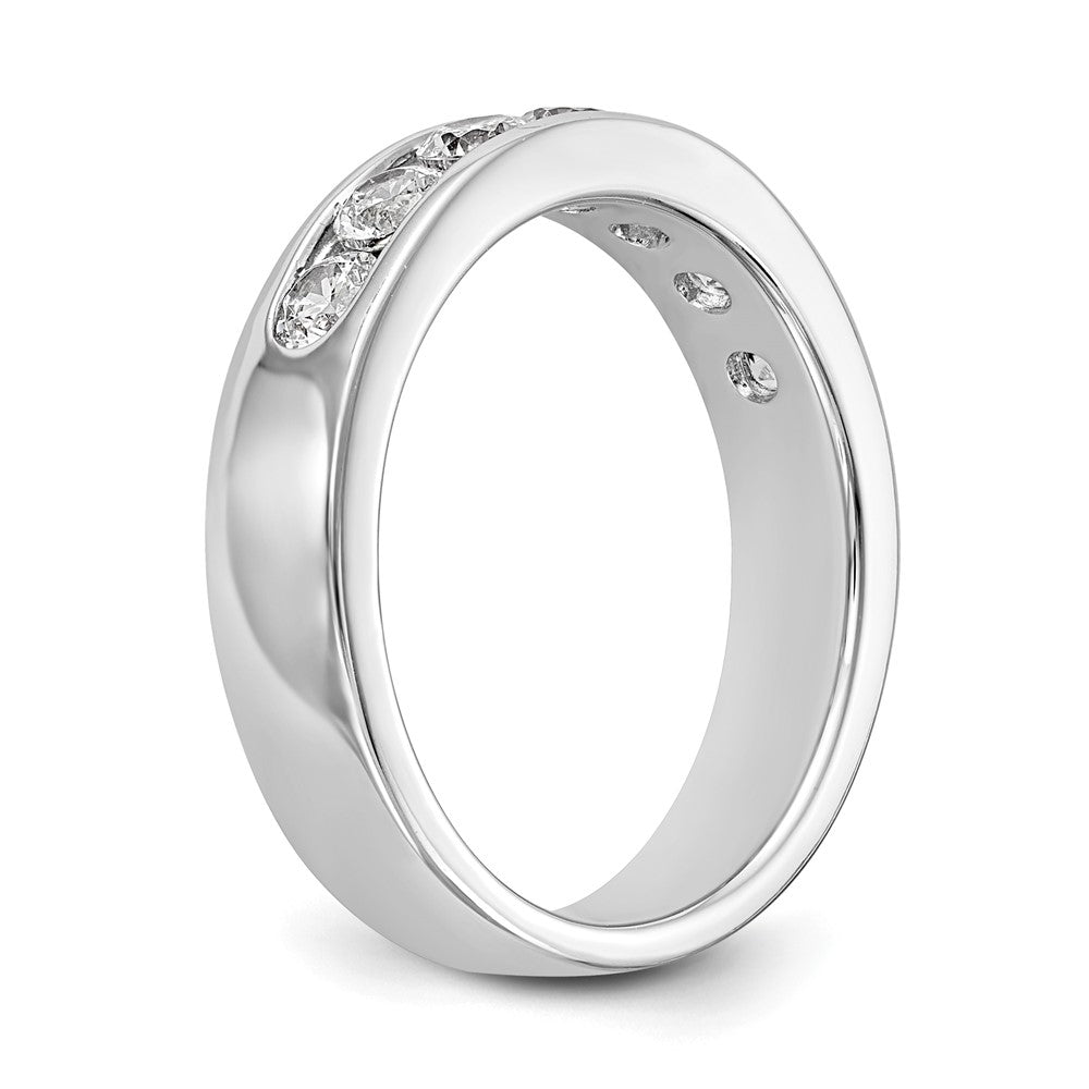 14K White Gold 7 Stone 3/4 Carat Round Diamond Complete Channel Band