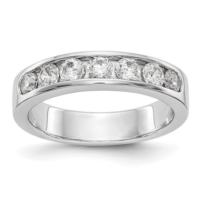 14K White Gold 7-Stone Real Diamond Channel Band