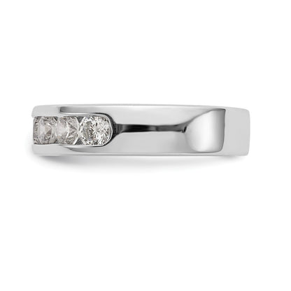 14K White Gold 7 Stone 1 Carat Round Diamond Complete Channel Band