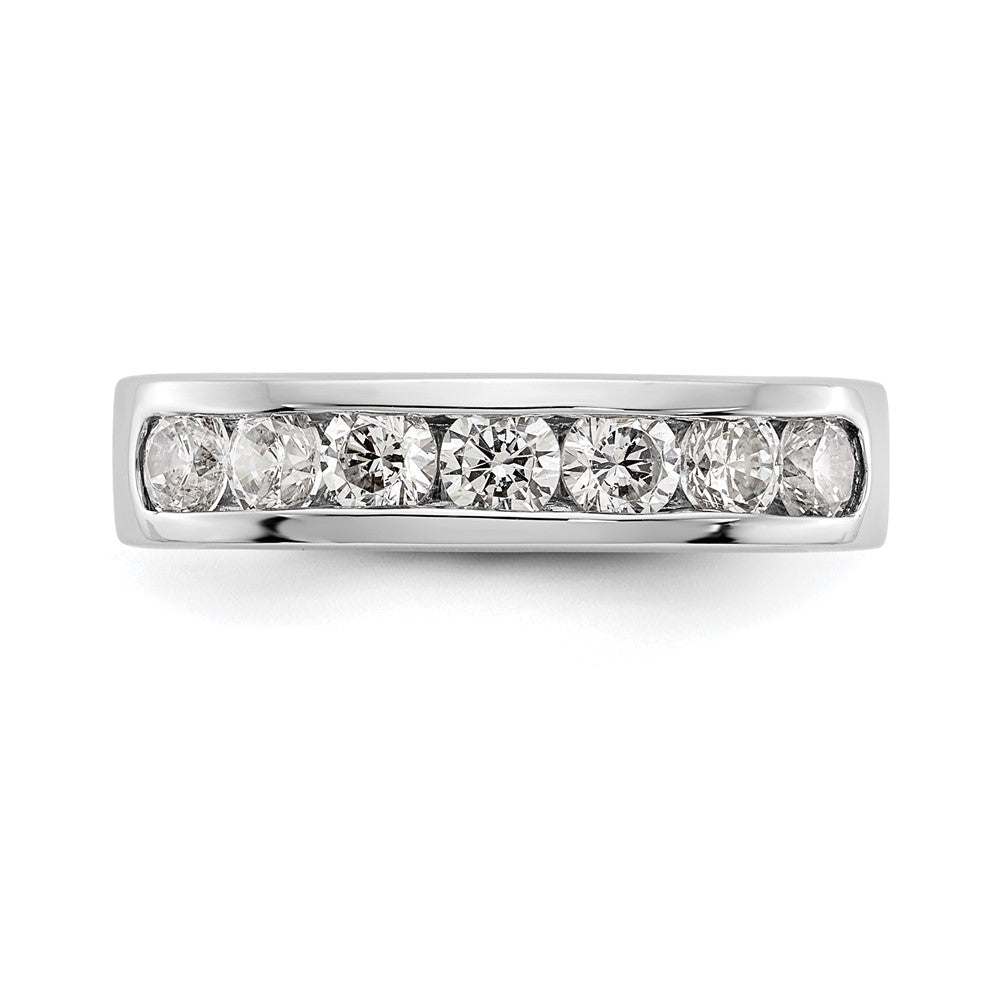 14K White Gold 7-Stone Real Diamond Channel Band