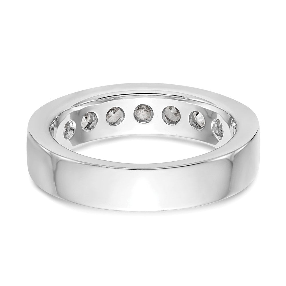 14K White Gold 7 Stone 1 Carat Round Diamond Complete Channel Band