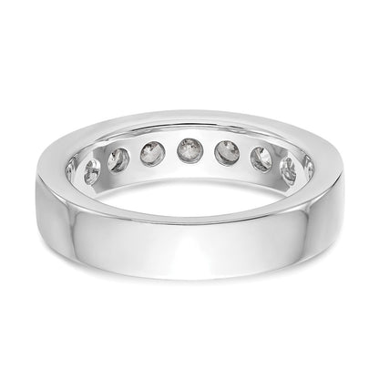14K White Gold 7 Stone 1 Carat Round Diamond Complete Channel Band
