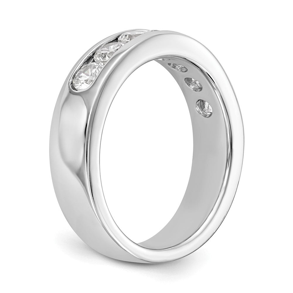 14K White Gold 7 Stone 1 Carat Round Diamond Complete Channel Band