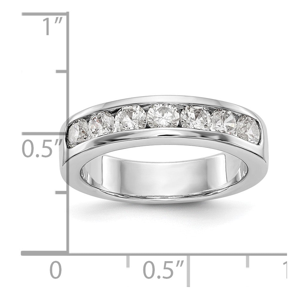 14K White Gold 7-Stone Real Diamond Channel Band