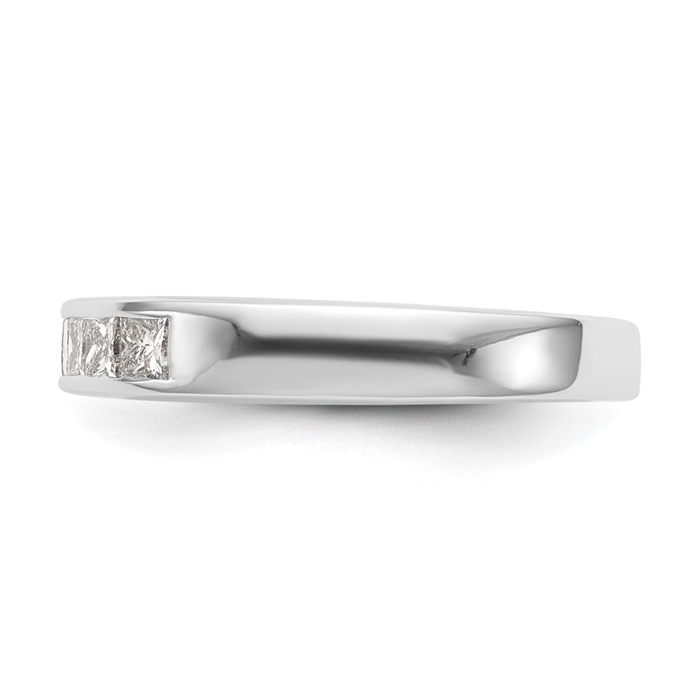 14K White Gold 7-Stone Real Diamond Channel Band