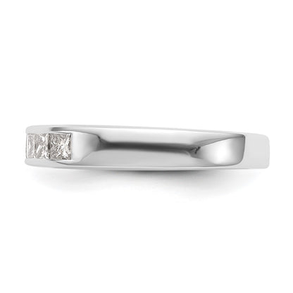 14K White Gold 7-Stone Real Diamond Channel Band