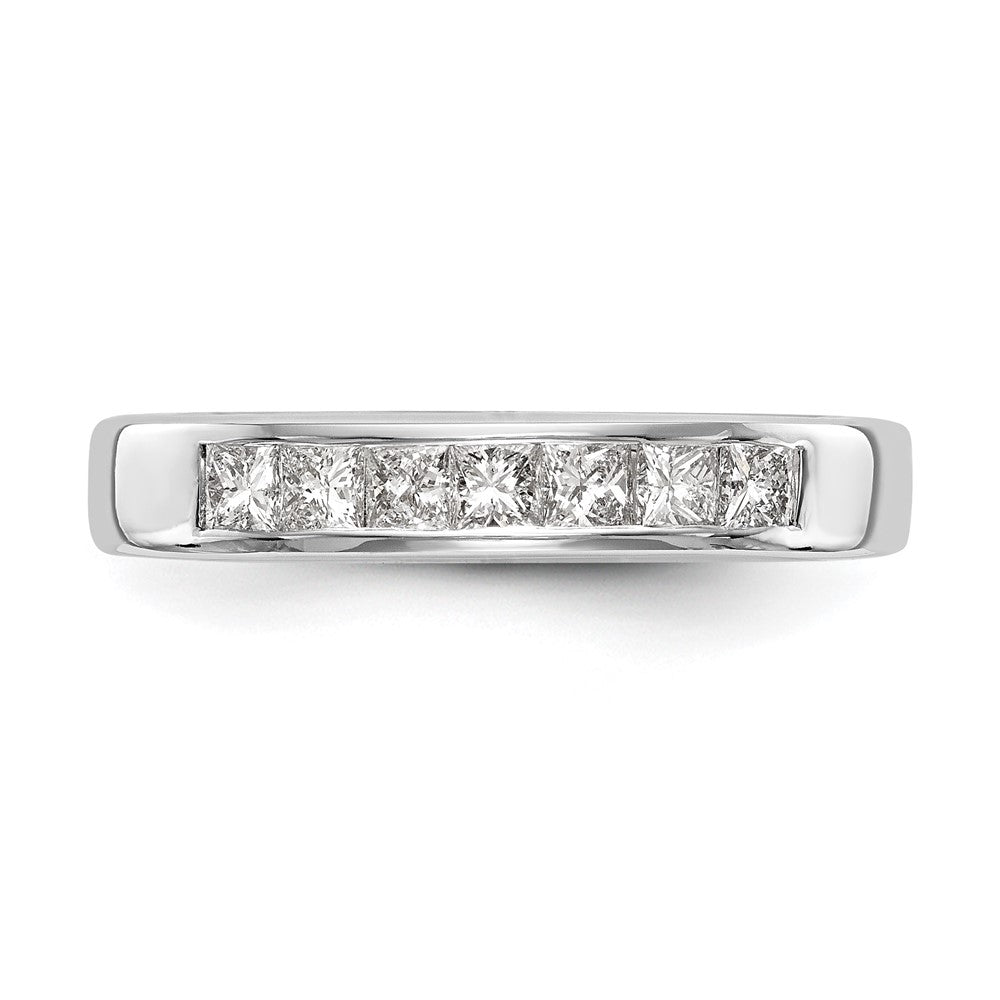 14K White Gold 7-Stone Real Diamond Channel Band