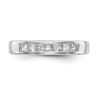 14K White Gold 7-Stone Real Diamond Channel Band