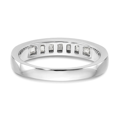 14K White Gold 7-Stone Real Diamond Channel Band