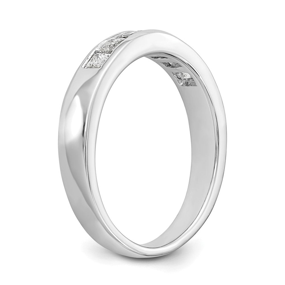 14K White Gold 7-Stone Real Diamond Channel Band