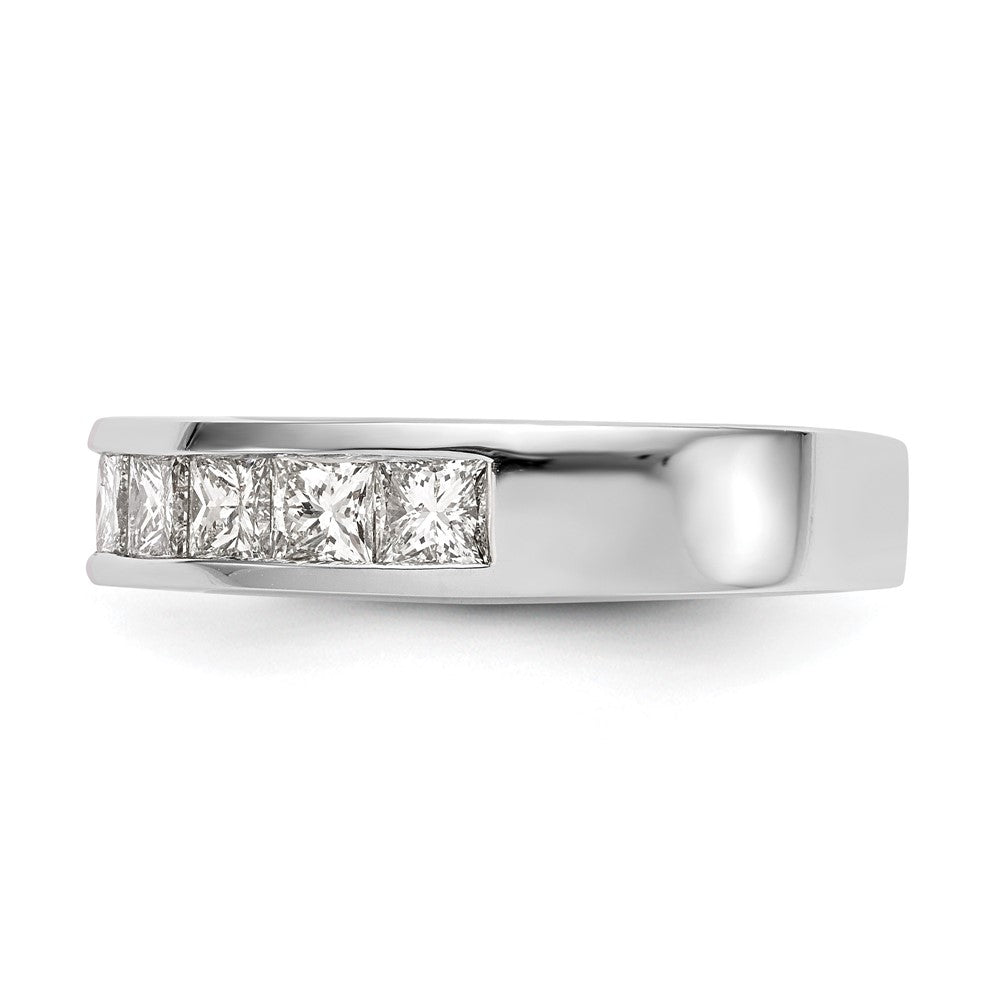 14K White Gold 7-Stone Real Diamond Channel Band