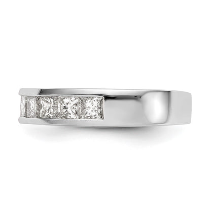 14K White Gold 7-Stone Real Diamond Channel Band