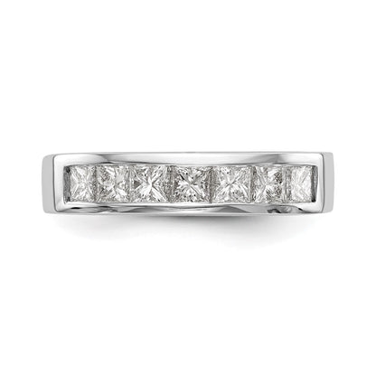 14K White Gold 7-Stone Real Diamond Channel Band