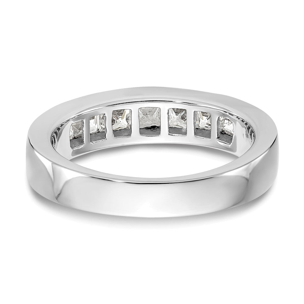 14K White Gold 7-Stone Real Diamond Channel Band