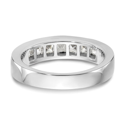 14K White Gold 7-Stone Real Diamond Channel Band