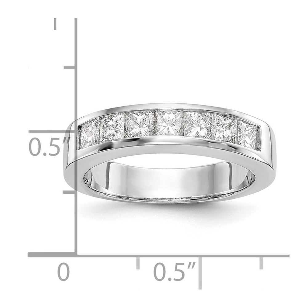 14K White Gold 7-Stone Real Diamond Channel Band