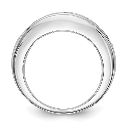 1.00ct. CZ Solid Real 14K White Gold 7-Stone Channel Wedding Band Ring