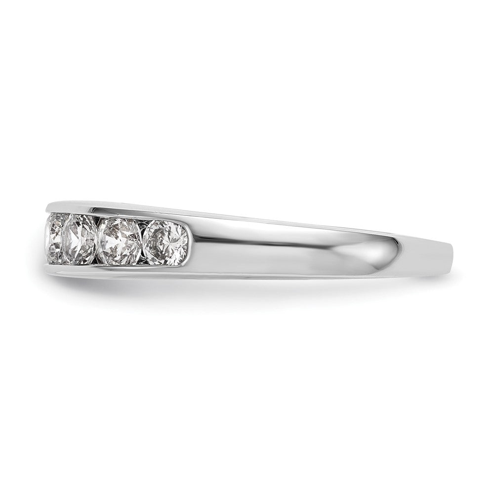 1.00ct. CZ Solid Real 14K White Gold 7-Stone Channel Wedding Band Ring