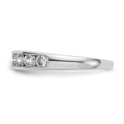1.00ct. CZ Solid Real 14K White Gold 7-Stone Channel Wedding Band Ring