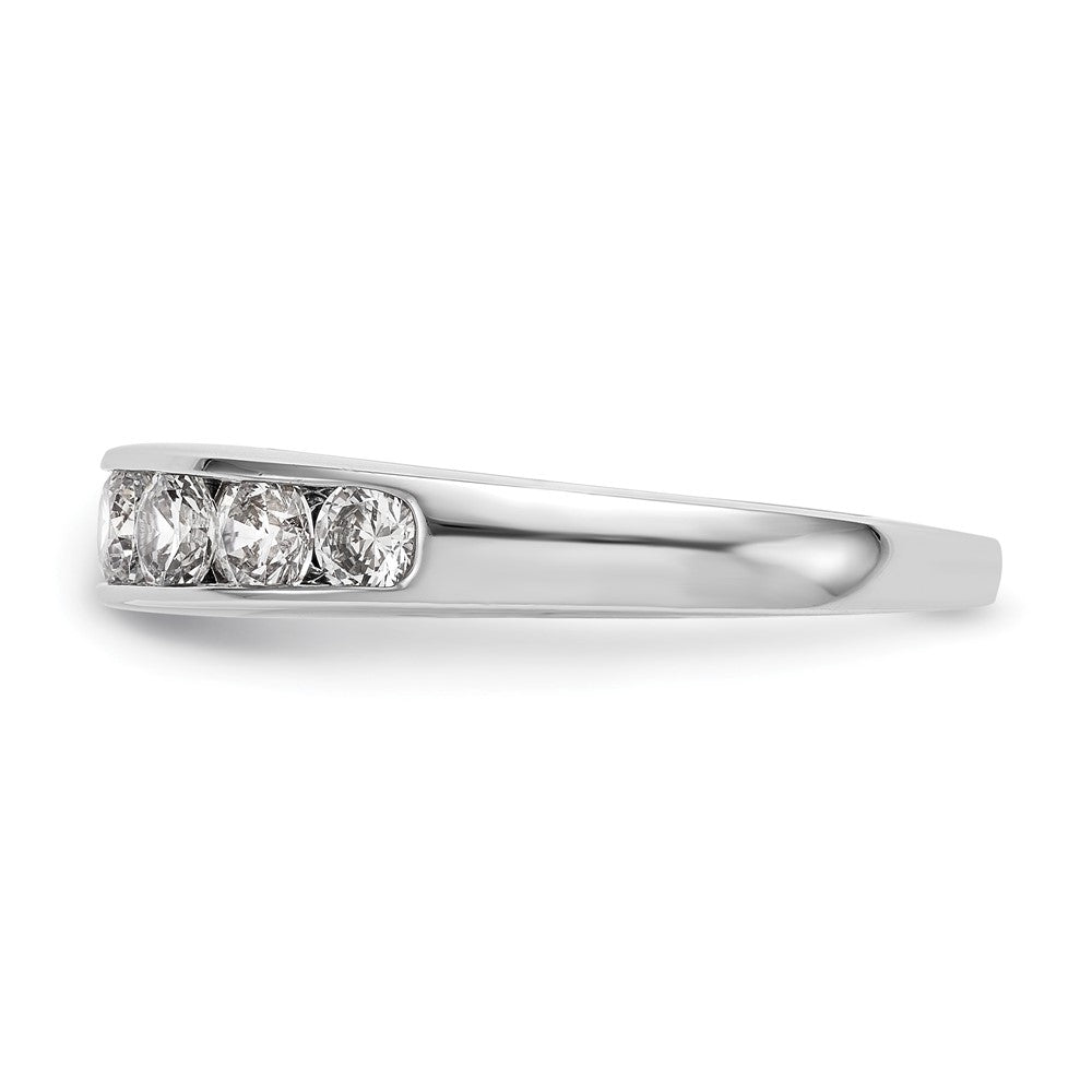 1.00ct. CZ Solid Real 14K White Gold 7-Stone Channel Wedding Band Ring