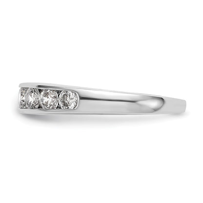1.00ct. CZ Solid Real 14K White Gold 7-Stone Channel Wedding Band Ring