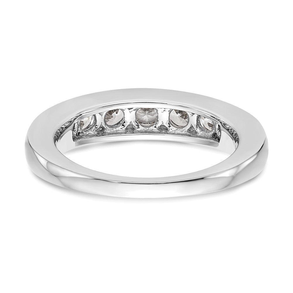 1.00ct. CZ Solid Real 14K White Gold 7-Stone Channel Wedding Band Ring