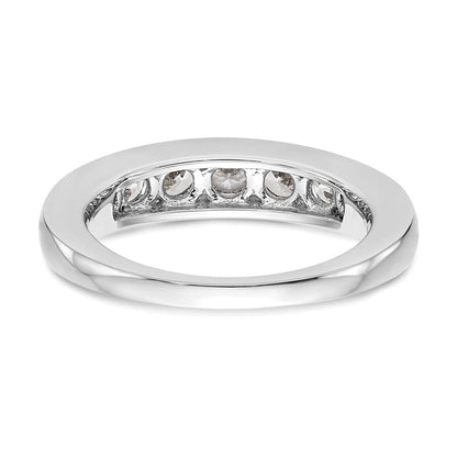 1.00ct. CZ Solid Real 14K White Gold 7-Stone Channel Wedding Band Ring